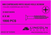 SCREW NIB WITH HEAD HOLE PHILLIPS CSK 65X4.5MM Z/P 1000